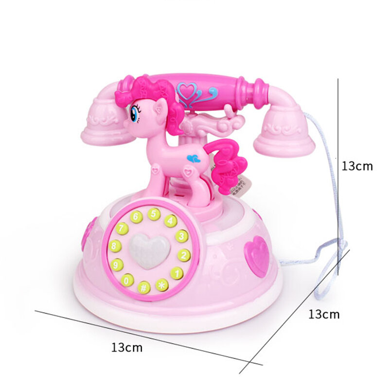 Retro dzieci koń kucyk telefon zabawka urządzenie edukacyjne dla młodszych dzieci dziecko mój mały telefon emulowany telefon muzyczna zabawka dla dziecka