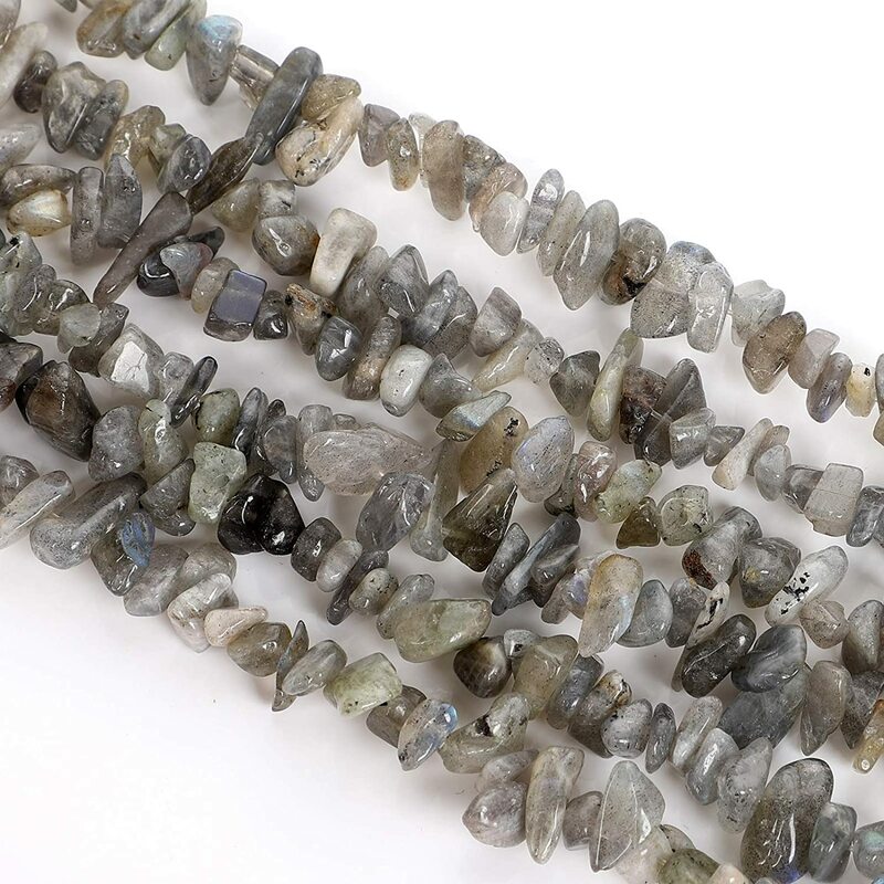 LW006-14 Manik-manik Batu Chip Alami Batu Berkilau 5x8Mm Batu Permata Tidak Teratur Kristal Penyembuh Manik Longgar untuk Membuat Perhiasan