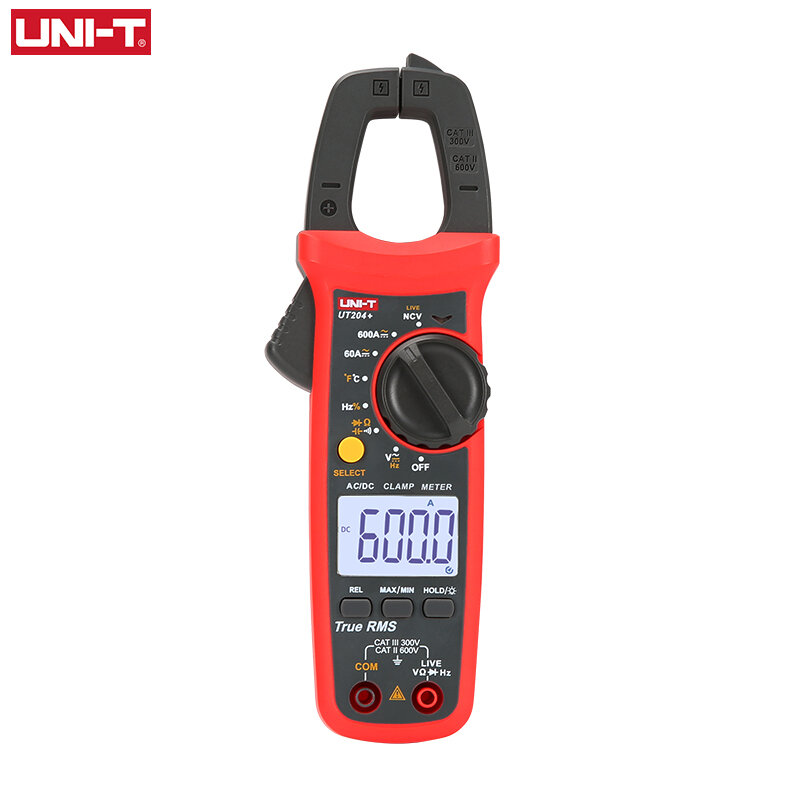 UNI-T Digital Clamp Meter UT202A/UT204 Plus DC AC Current Auto Range True RMS  Temperature Capacitance NCV Ohm Tester Multimeter