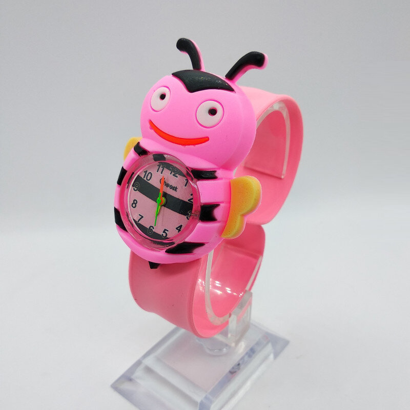 3D 꿀벌 조랑말 패턴 어린이 시계, 슬랩 팻 손목 시계, 전자 스포츠, 어린이 시계, 남아/여아 아기 시계, 남성용