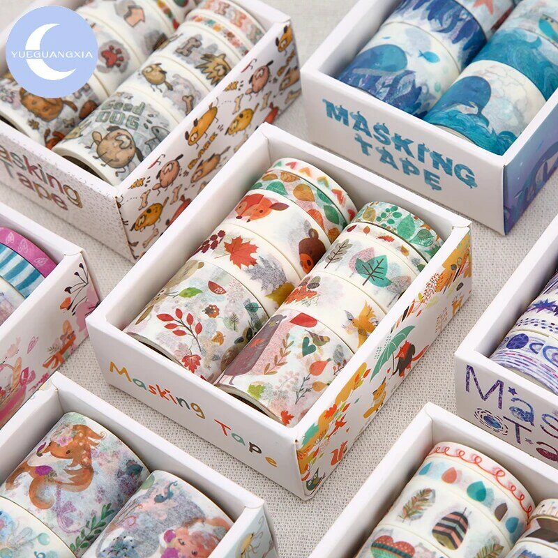 Yueguangxia 24 Desain 10 Pcs/Kotak Fantasi Laut Yang Indah Bunga Tanaman Washi Tape DIY Dekorasi untuk Scrapbooking Masking Tape