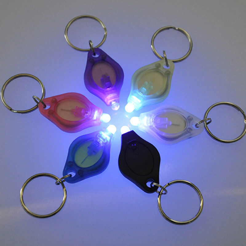 395nm UV Mini Keychain LED Senter Promosi Hadiah Cahaya Lampu Kunci Cincin Cahaya Senter Cahaya Hitam Detektor Ultraviolet 365NM