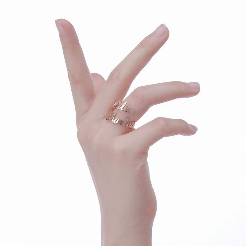 Nowe spersonalizowane miłośników dwóch nazw para pierścień regulowany personalizowany prezent ze stali nierdzewnej dostosowane urodziny biżuteria rocznicowa pierścień