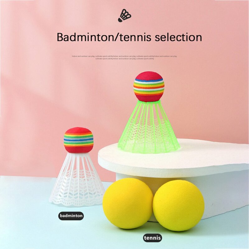 Raqueta de plástico con pelota de entrenamiento para niños, accesorios para la escuela al aire libre, juego de tenis, novedad