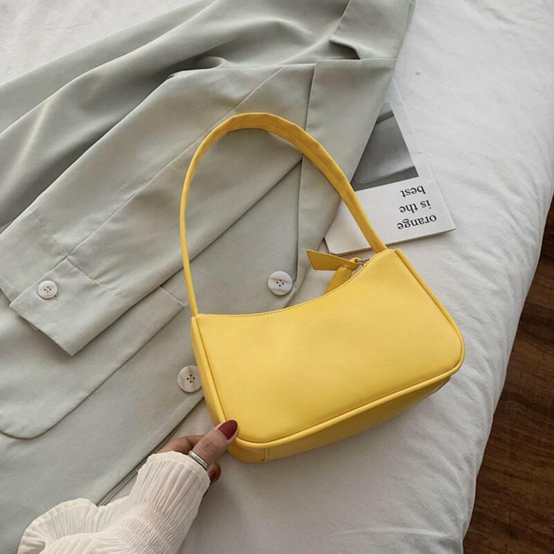 Bolsa de mão com zíper feminina, bolsa fofa anti-queda com suporte para os braços, sling com design macio e elegante, bolsa de ombro para viagem, novo, 2021