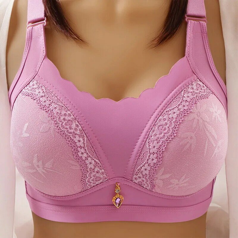 Women's Fashion No Steel Ring Large Size Underwear Thin Bra Comfortable Solid Color Gathered High Quality Bra