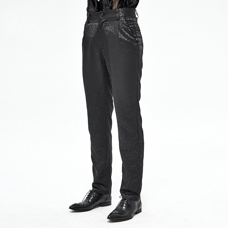 Calças masculinas casuais de camurça, calças compridas escuras de camurça para negócios em primavera e outono