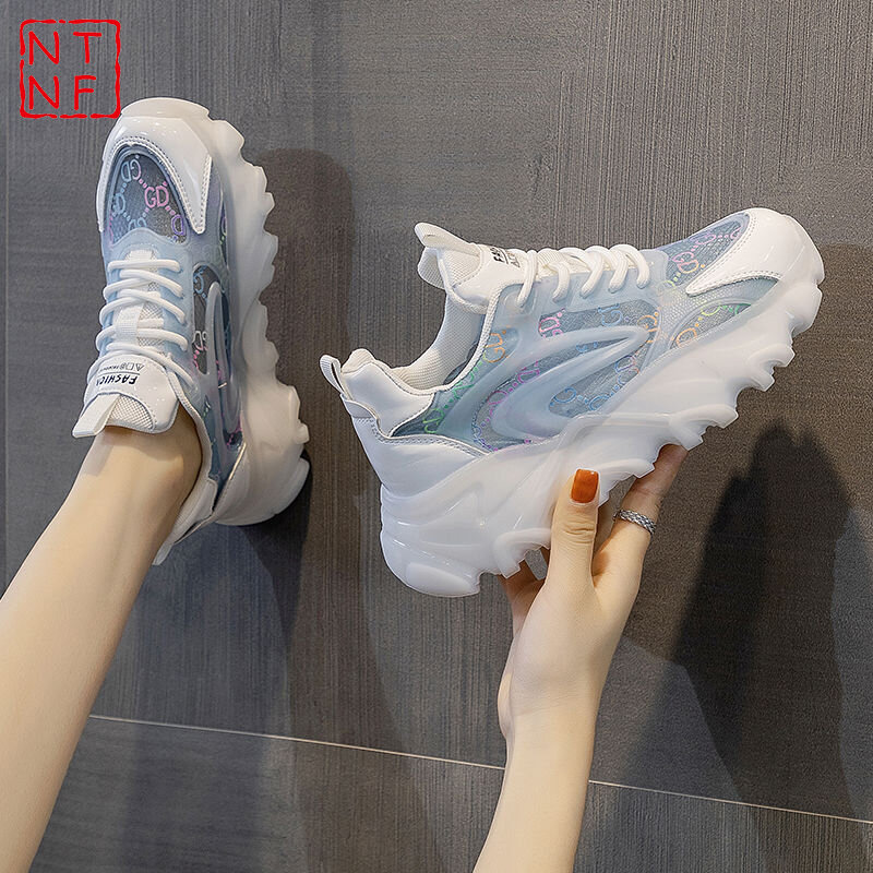 Sneakers donna scarpe robuste 2021 marca Jelly Sole scarpe da ginnastica femminili traspiranti Designer Platform Sneakers donna Zapatillas Mujer