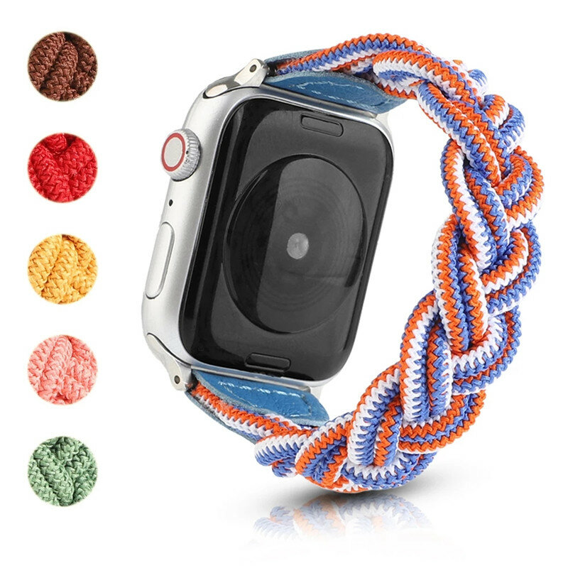 Bracelet en nylon tissé pour Apple Watch, bracelet de sport, bracelet de montre à boucle, bandes iWatch, 44mm, 40mm, 38mm, 42mm, série 6, SE, 5, 4, 3