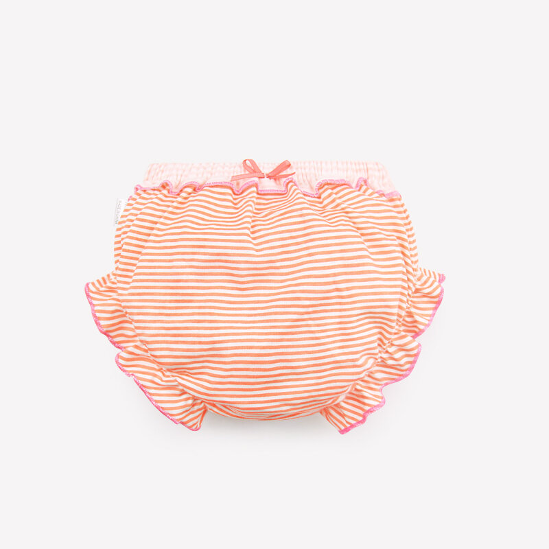 Lucky Big Cat  Girls' Underwear Newborn Ultra-thin Cotton Triangle Children's Underwear Polka Dot Striped Small Bow（Red）
