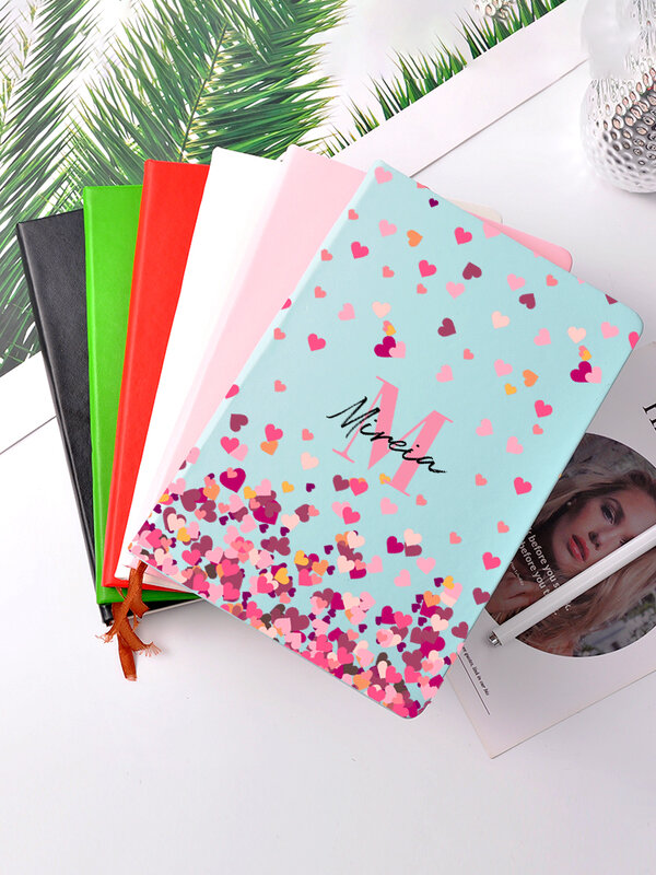 Nome personalizado rosa amor agenda caderno 2021 2022 estudante bloco de notas planejador diário notebooks para a escola