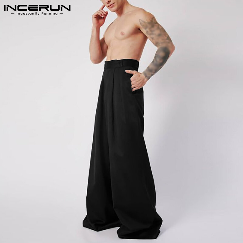 INCERUN – pantalon bien ajusté Style Vintage américain, pantalon à jambes droites, Streetwear décontracté, solide, nouvelle collection S-5XL 2021