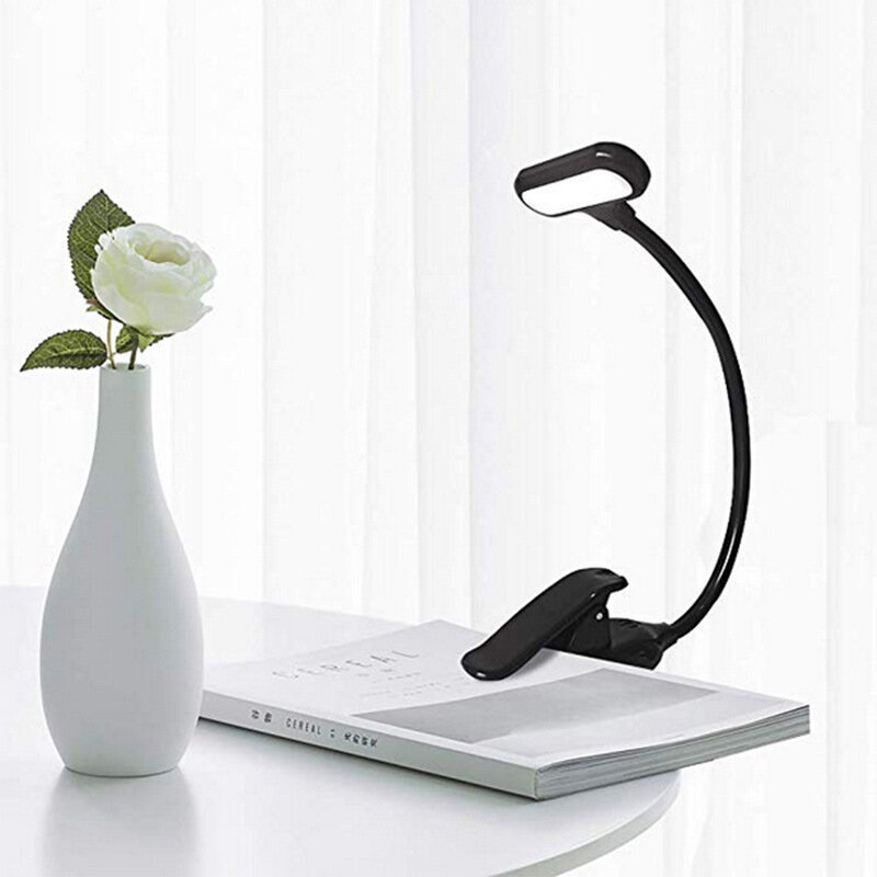 Rechargeable LED USB Book Light Reading Light Flexible Book Lamp Dimmer Clip Table Desk Lamp Portable Clip Light