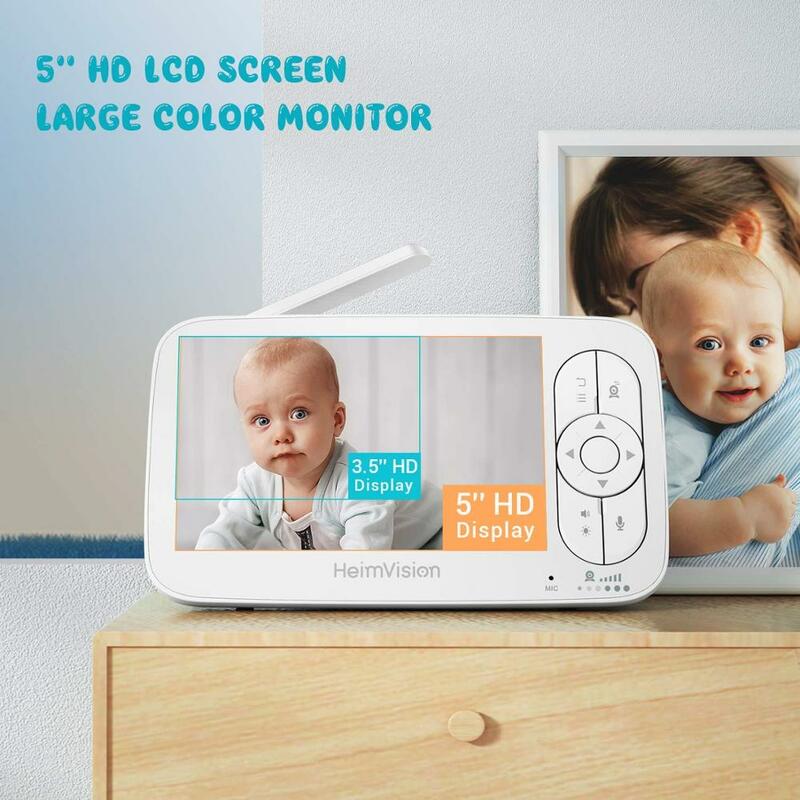 Heimvision-赤ちゃんの監視カメラ,5.0インチ,ワイヤレスビデオベビーモニター,防水HDセキュリティ,暗視,温度監視,720p