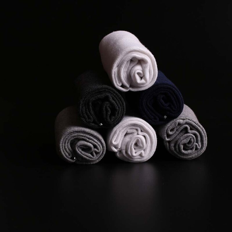 Calcetines de algodón 100% para hombre, medias suaves y transpirables de negocios, color negro, para verano e invierno, 5 pares