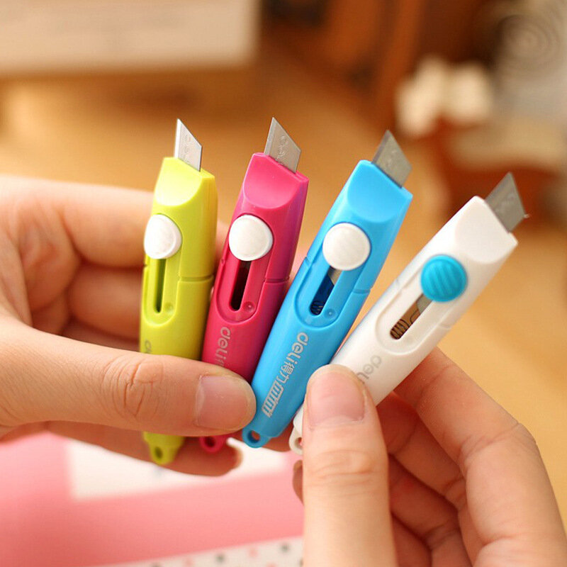 Sweet Candy Color Portable Utility Knife Paper Cutter Cutting Paper Razor Blade Office Stationery Escolar Papelaria