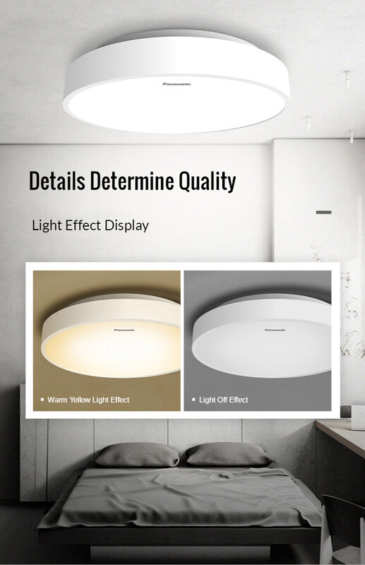 Panasonic-Luz LED de techo con Control remoto, Panel Circular regulable de 36W, lámpara moderna montada en superficie para iluminación del hogar