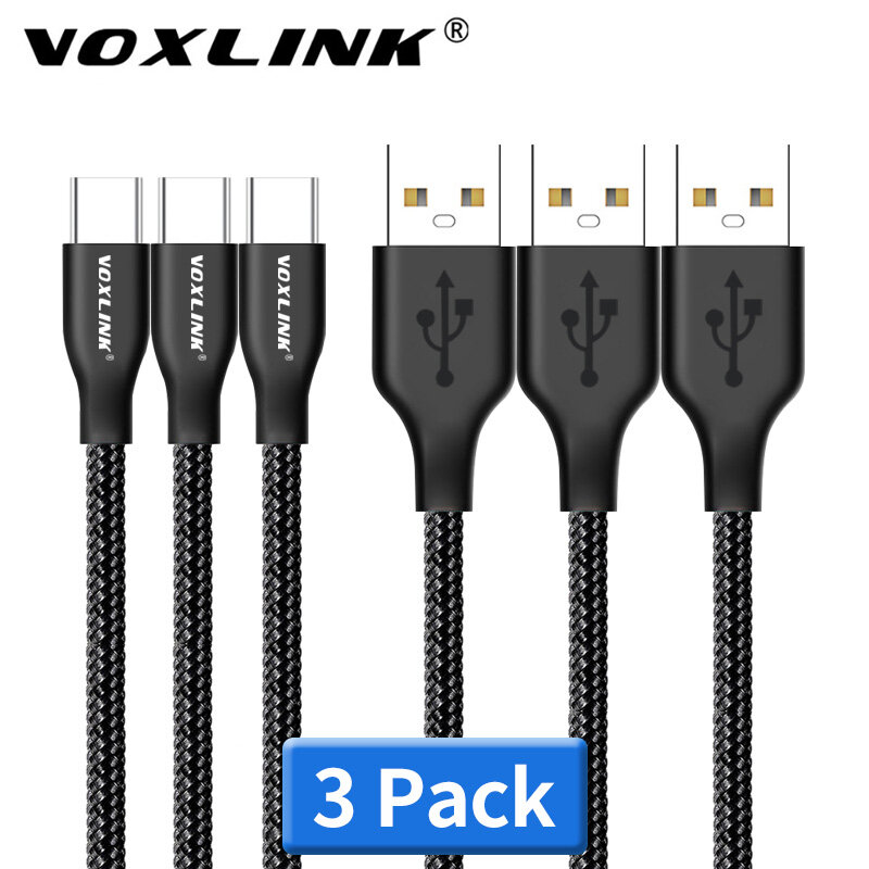 VOXLINK – câble USB type-c 2.4 A pour recharge et synchronisation, compatible avec Samsung Huawei P20/OnePlus 2/ZUK Z1/LG G5/Xiaomi 8SE/HTC10