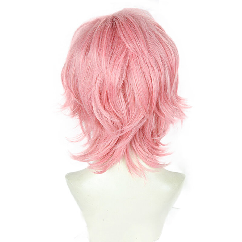 Anime Ayato Yuri Wigs Yarichin Bitch Bu Club Pink Short Heat Resistant Synthetic Hair Halloween Party Anime Cosplay Wig +Wig Cap