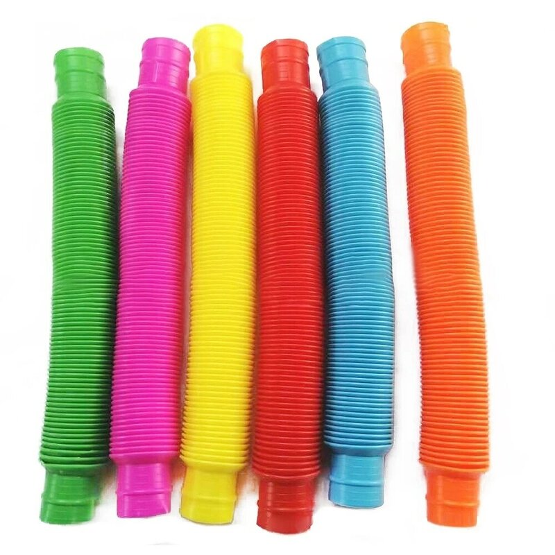 Mainan Ajaib Gulungan Tabung Pop Plastik Fidget Warna-warni Mainan Lucu Lingkaran Mainan Figet Magis Lipat Edukasi Perkembangan Awal