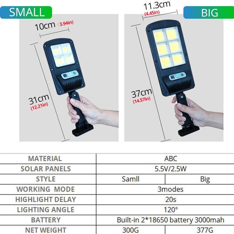 2Pack Cob Solar Led Straatverlichting Outdoor Veiligheid Licht Wandlamp Waterdichte Pir Motion Sensor Smart Afstandsbediening