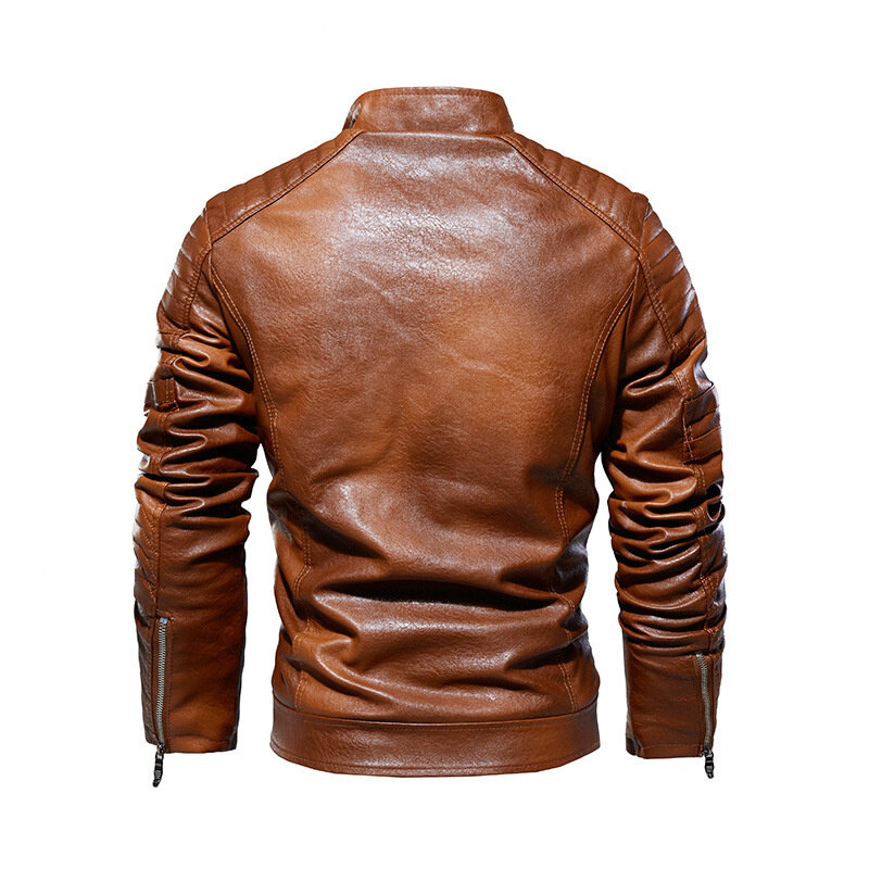 Veste en Faux cuir homme, polaire, militaire, en cuir PU, pour moto, coupe-vent masculin, nouvelle collection hiver L-3XL