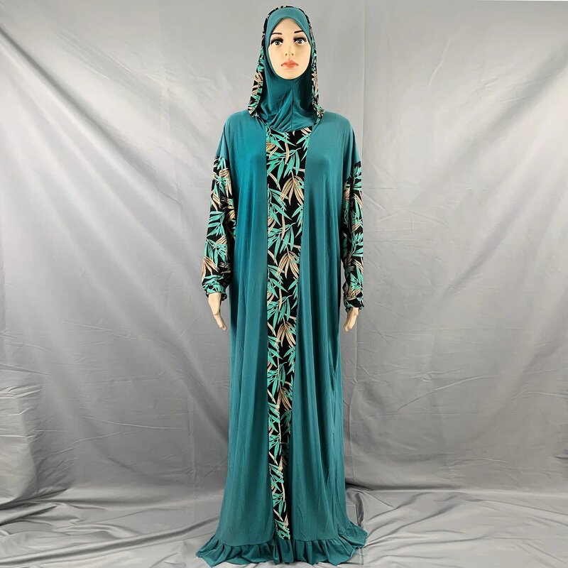 Hijab Kaftan-플러스 사이즈 기도 아바야 이슬람 드레스, 이슬람 여성 롱 드레스 아라비아 두바이 터번 아프리카 Jilbab 부르카, 1 피스