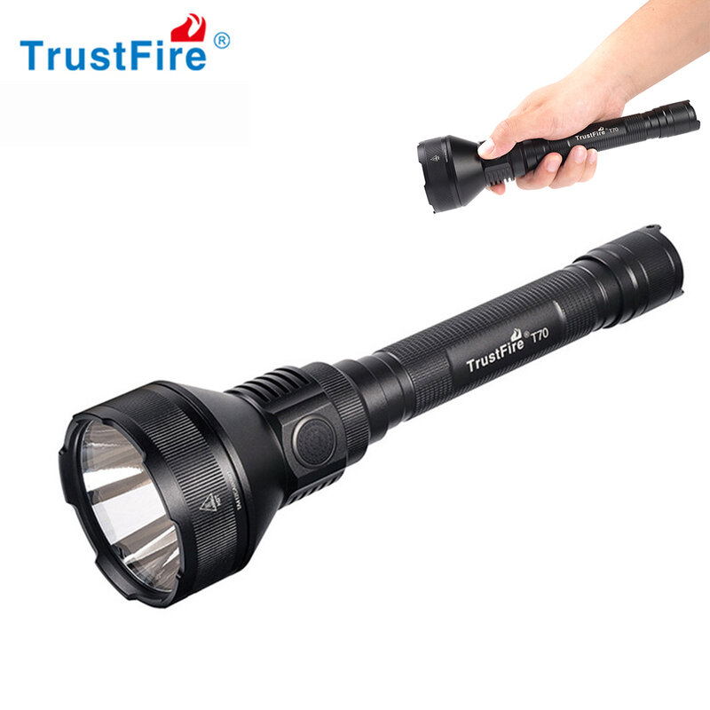 Trustfire t70 lanterna 2300lm led lanterna ultra poderosa distância recarregável led lanterna para caça acampamento caça