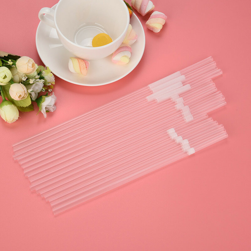 100pcs chiaro lungo flessibile cannucce arte paglia singolo imballaggio di plastica cucina domestica strumento speciale DropShipping #2021