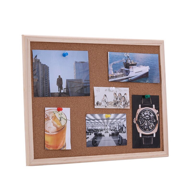 Tablero decorativo con marco de corcho, tablero de fondo de pared de fotos para el hogar