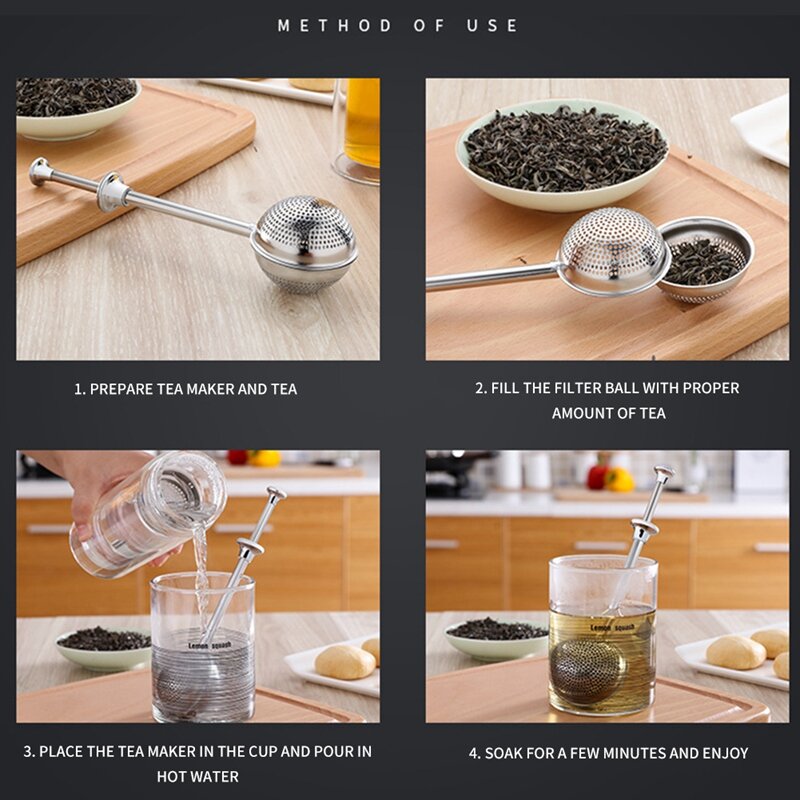 Infusor de chá de metal reutilizável, filtro de malha de aço inoxidável para chá, folha solta, filtro para caneca