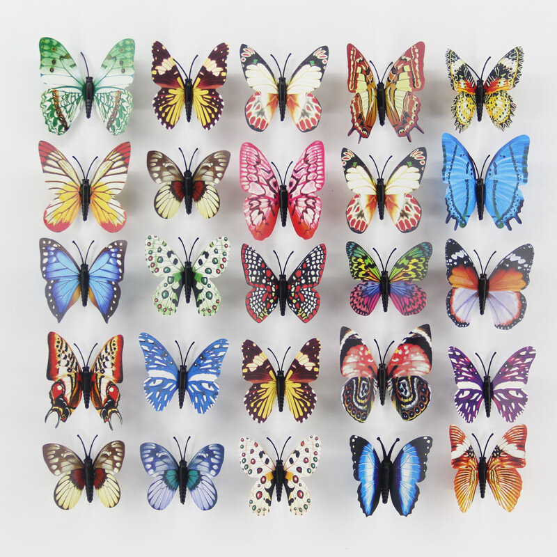 Xf 8cm Simulation Luminous Butterfly Furniture Decoration, Home Children's Room, Living Room Wedding Decoration