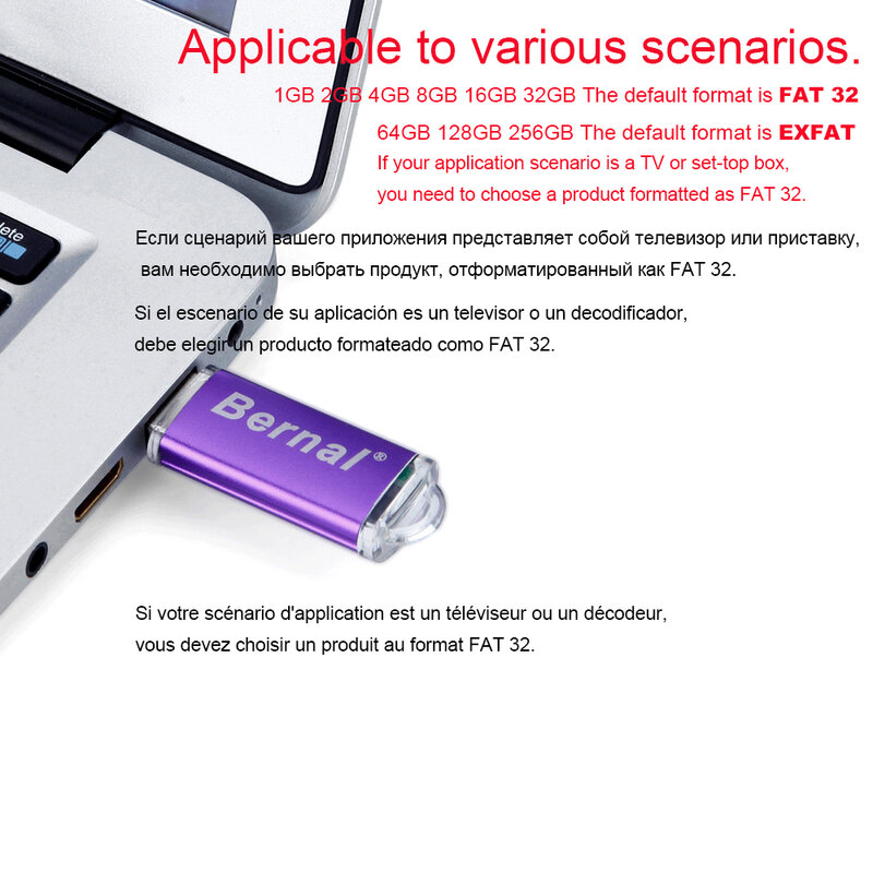 Wholesa – clé USB 128 en métal haute vitesse, support à mémoire de 1GB, 2GB, 4GB, 8GB, 16GB, 32GB, 64GB, 256MB, lecteur Flash
