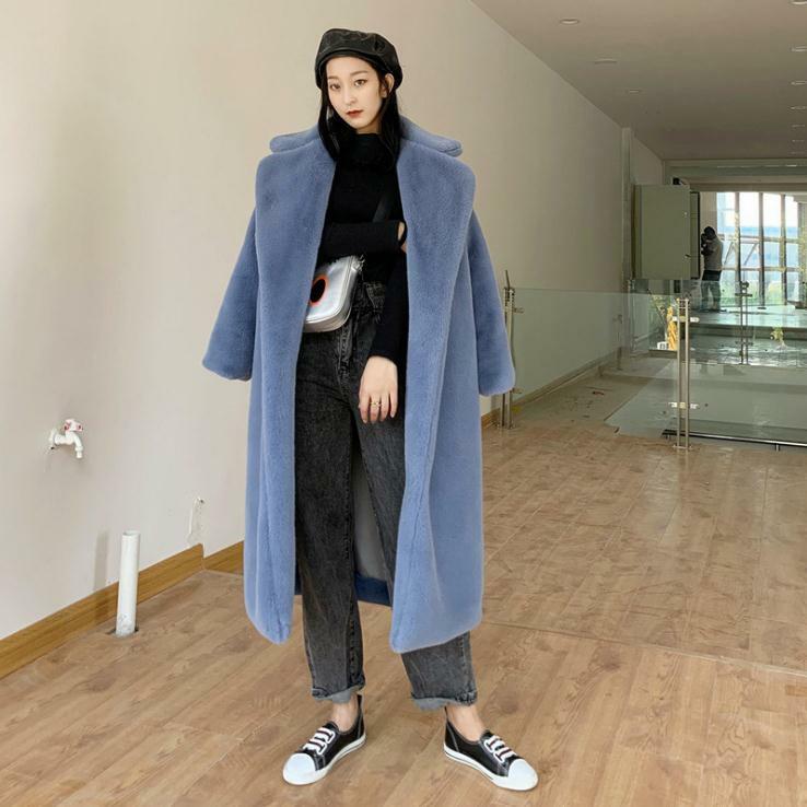 여자 긴 섹션은 칼라 패치 워크를 거절 겨울 가을 인공 모피 Outwears 캐주얼 가짜 모피 코트 소프트 모피 코트 K1550