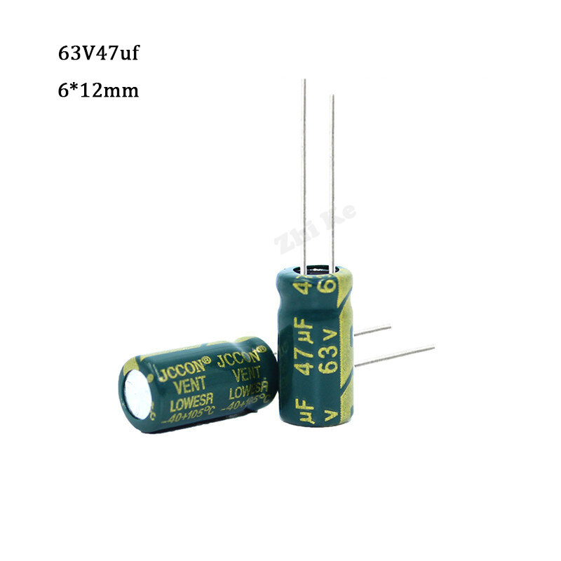 20pcs/lot high frequency low impedance 63V 47UF aluminum electrolytic capacitor size 6*12mm 47UF 20%