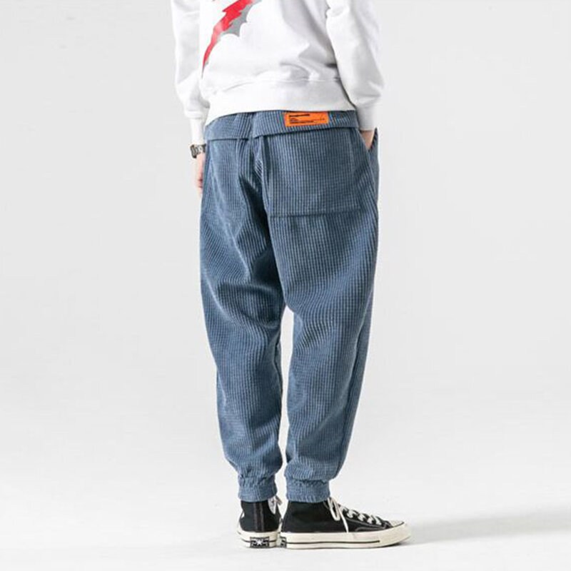 Pantalon coupe crayon en velours côtelé pour homme, Streetwear, décontracté, couleur unie, ample, sarouel, Vintage, Hip Hop, joggeurs, collection automne 2020