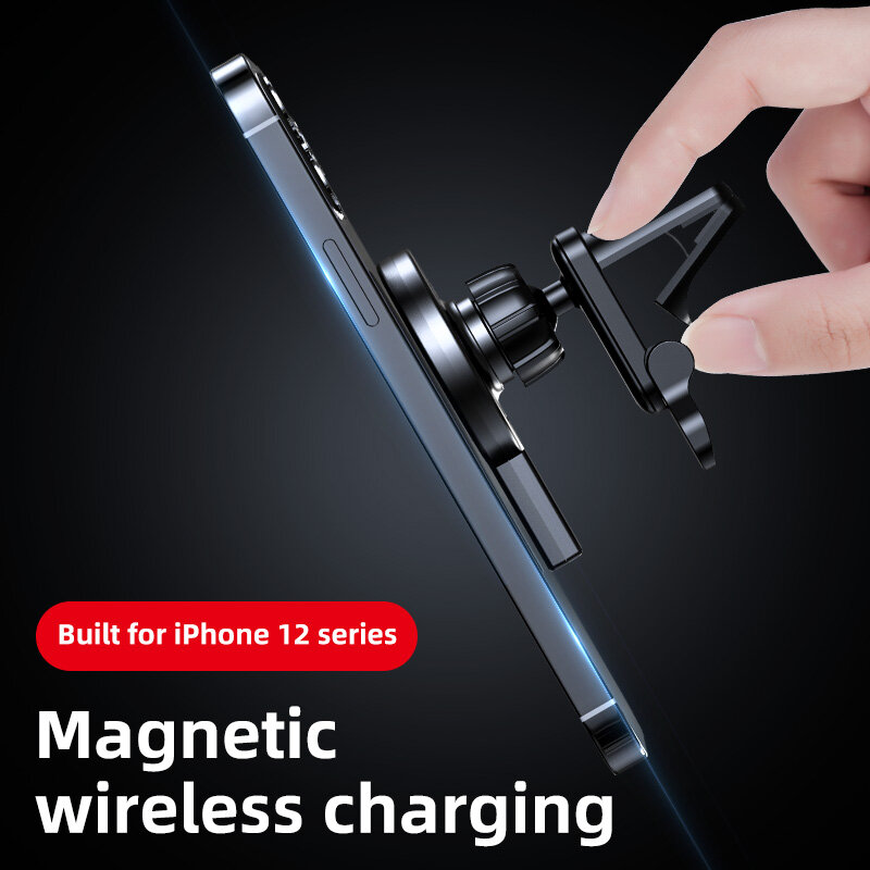 15W Qi Magnetische Drahtlose Auto Ladegerät Stehen Für iPhone 12 Mini/12/12 Pro/12 Pro Max Halter schnelle Lade Fahrzeug Air Vent Halterung