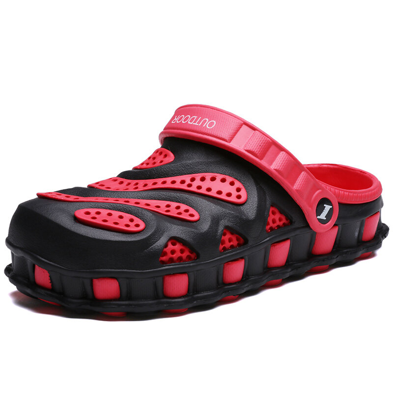 新しい夏スリッパアクア通気性水ビーチ靴男性ゼリースライド男性下駄フラット靴プラスサイズ 40-46