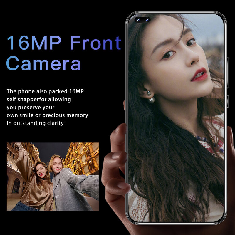 Mate40 RS 7.2" Huawe Smartphone 6800mAh Rear Five Camera 32MP Snapgragon888 Cellphone 12GB+512GB Android10 Phone 4G5G LTE