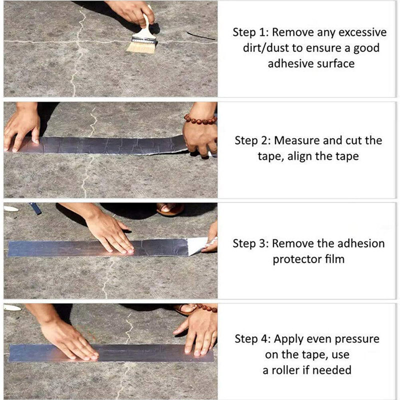 Aluminum Foil Butyl Rubber Tape Self Adhesive High temperature resistance Waterproof for Roof Pipe Repair Home Renovation Tools