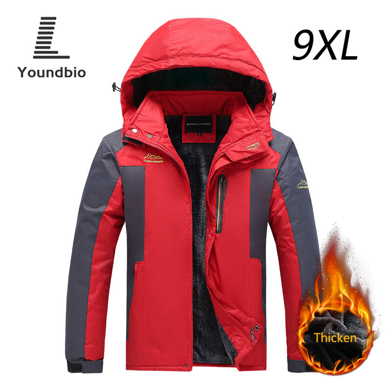 2021 Winter Thick Men Fleece Windproof Parkas Jacket Coat Men Casual Autumn Waterproof Detachable Hooded Anorak Parkas Mens 9XL