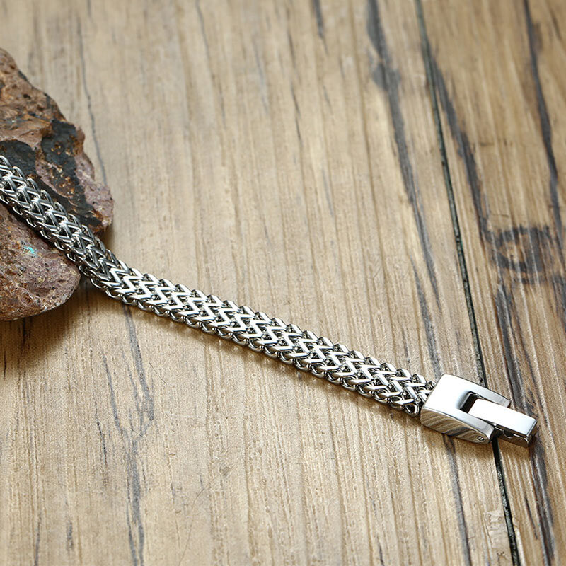 Pulseira masculina de aço inoxidável correntes na mão aço charme corrente pulseiras masculino acessórios pulseiras rock atacado natal 2019