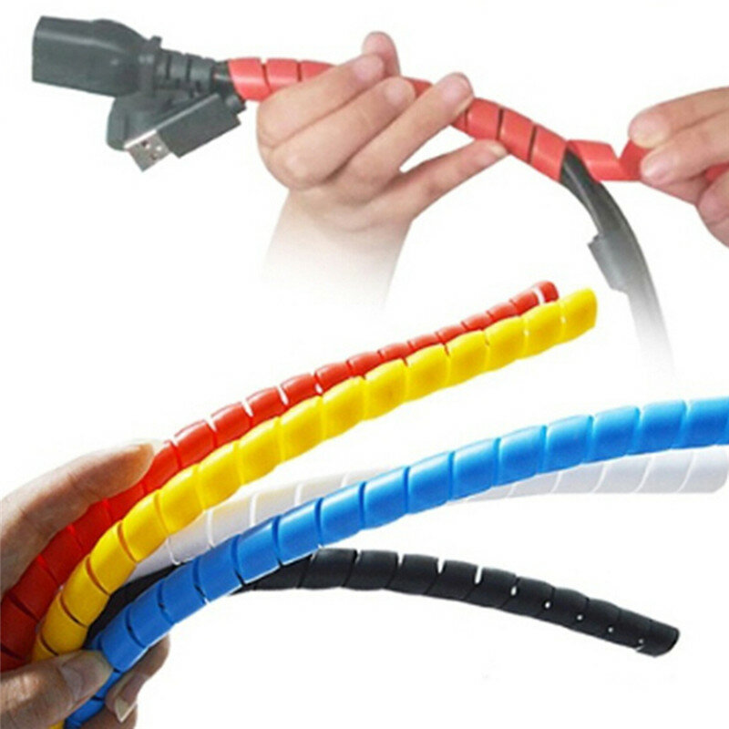 1M 10mm drut spiralny Organizer płomień niepalny kabel rękaw kolorowy kabel obudowa rękawy kablowe skręcona rurka nowość