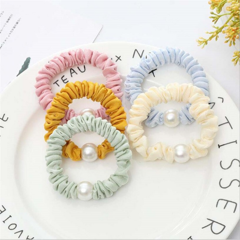 Nuova versione coreana Ladies Pearl Hair Band porta coda di cavallo morbido elastico fascia per capelli Retro elastico fascia per capelli accessori per ragazza