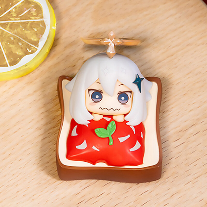 Caja misteriosa Genshin Impact Paimon, Caja Ciega con tema de comida, juguete de personaje de Anime, Caja Ciega, modelo Kawaii, muñeco sorpresa