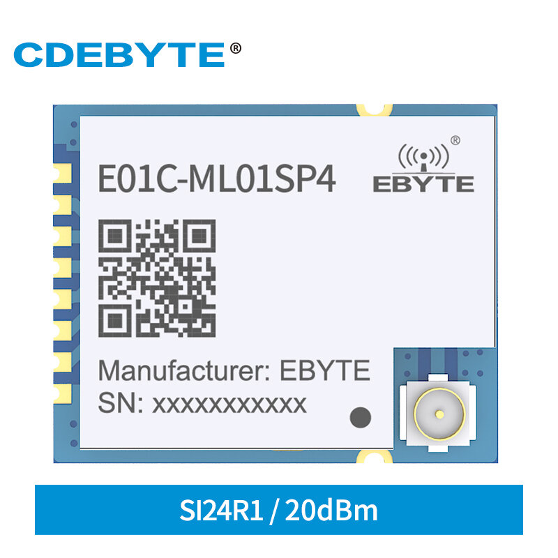 E01C-ML01SP4 2.4GHz moduł bezprzewodowy 20dBm PIN na PIN oparty na Si24R1 ekonomiczny interfejs SPI SMD IPEX antena inteligentny dom