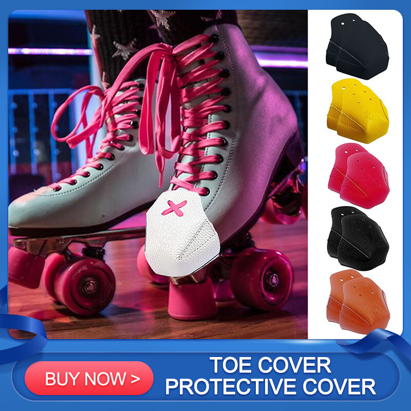 Roller สเก็ตหนังหมวกหนังหมวก Roller Skate รองเท้าผ้าใบ Toe Protector สำหรับกลางแจ้งการฝึกอบรมกีฬาเครื่องมือ