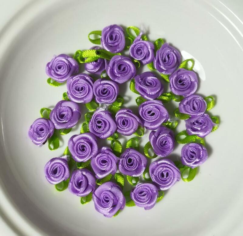 10pcs ดอกไม้สีม่วง Applique Rose Patch เย็บผ้าชุดตัดสติกเกอร์ 3D ดอกไม้ Parche แพทช์ COLLAR applique parches ropa