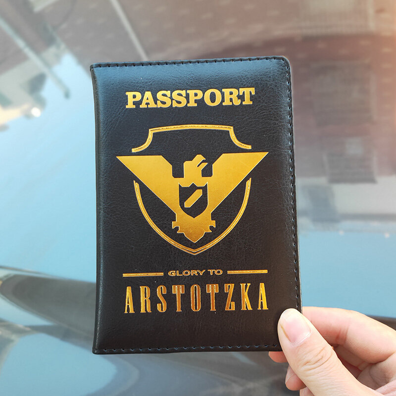 Custodia per passaporto Naruto Konoha Logo dorato custodia per passaporto in pelle Pu nera portafoglio da viaggio a foglia nascosta porta passaporto Mordor