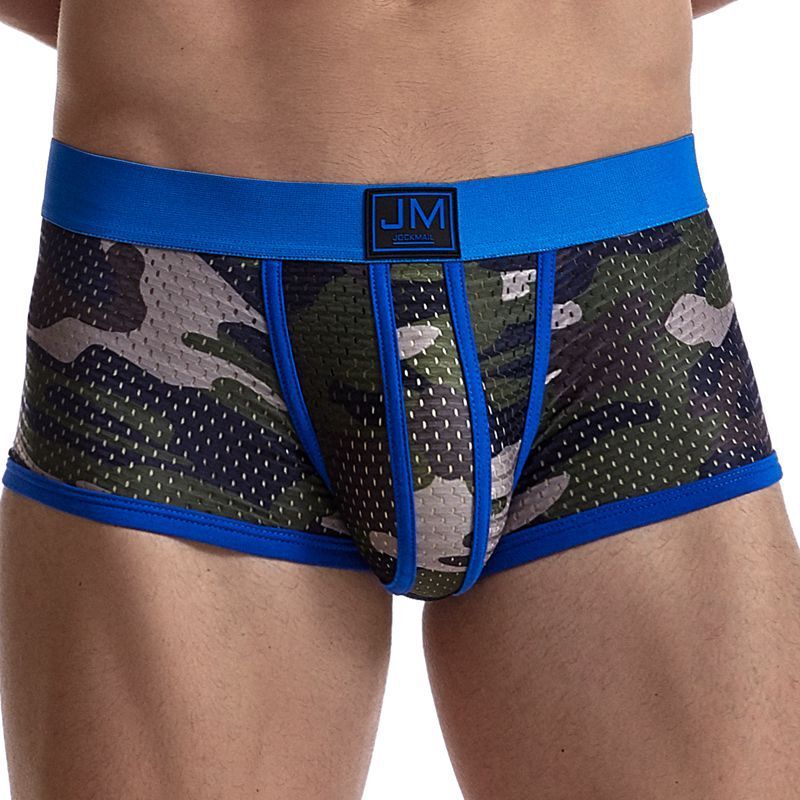 Boxer respirant en maille de Camouflage 6 couleurs, culotte XXL de marque JOCKMAIL, sous-vêtements Sexy pour hommes, Lingerie Wuhen